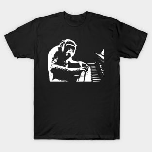 serious monkey plays the piano T-Shirt